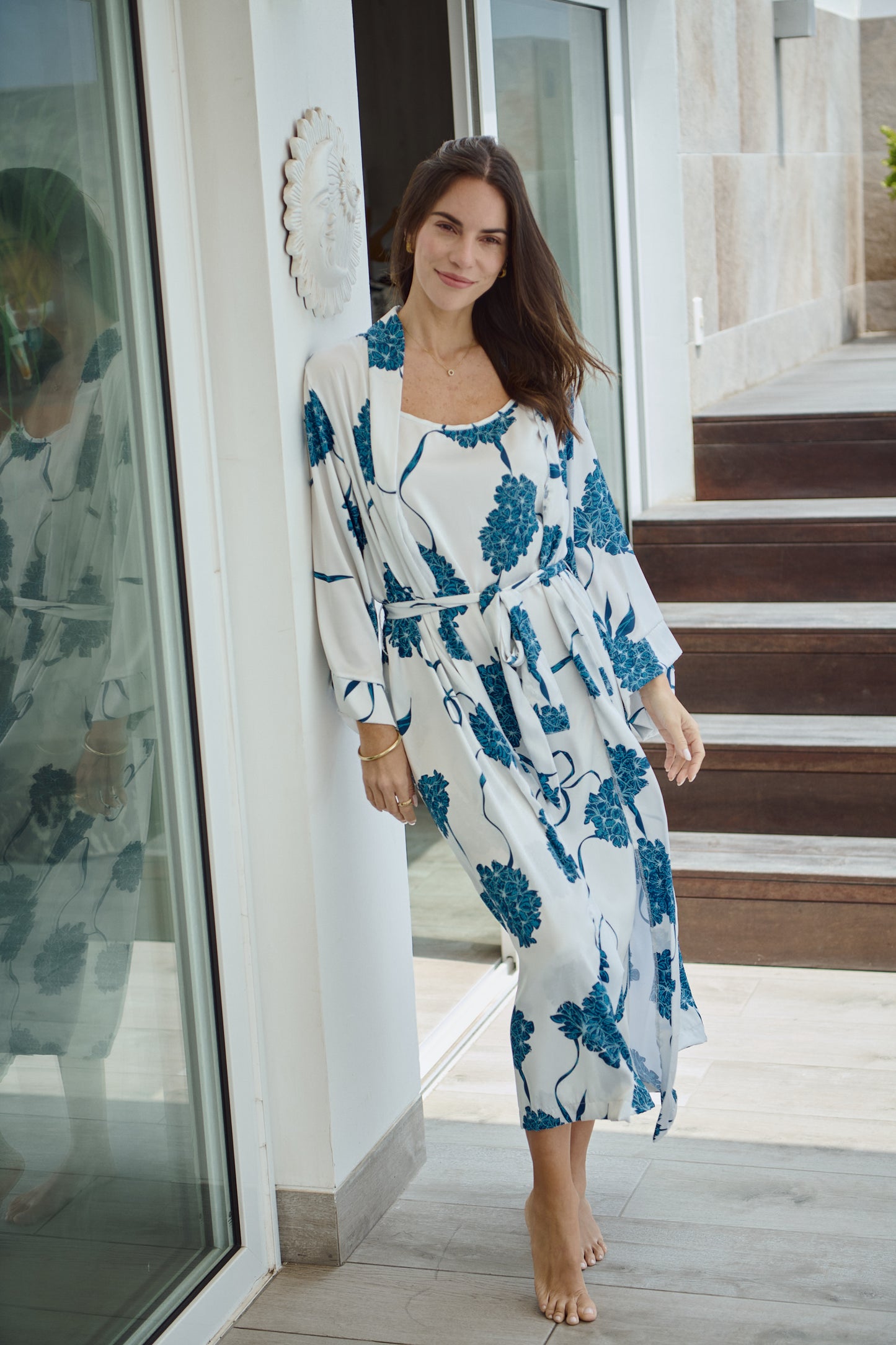 Washable Silk Kimono & Dress Set - Blossom