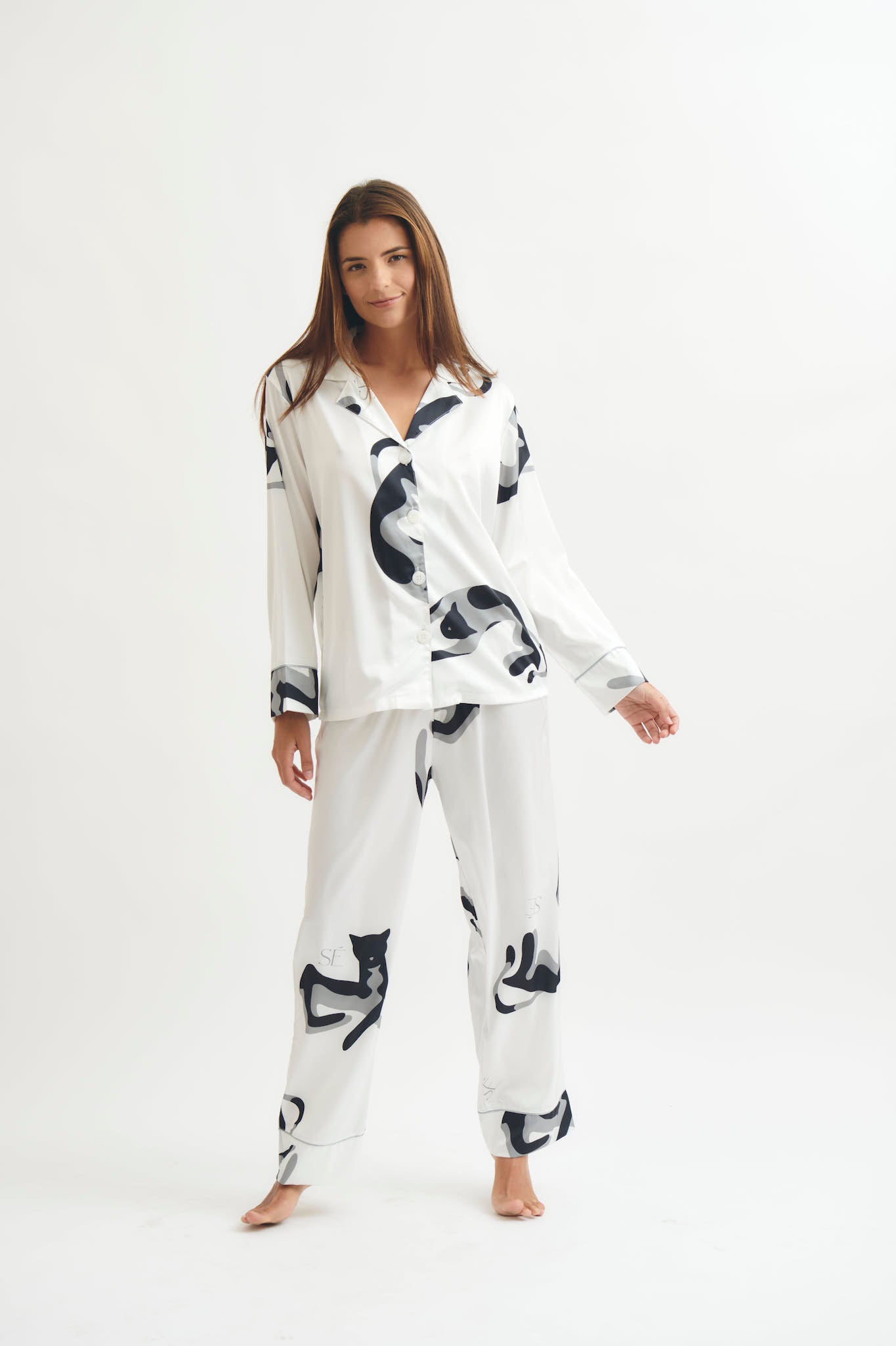 Washable Silk Pajama Set - Lina Pearl – Simoné Sleepwear USA