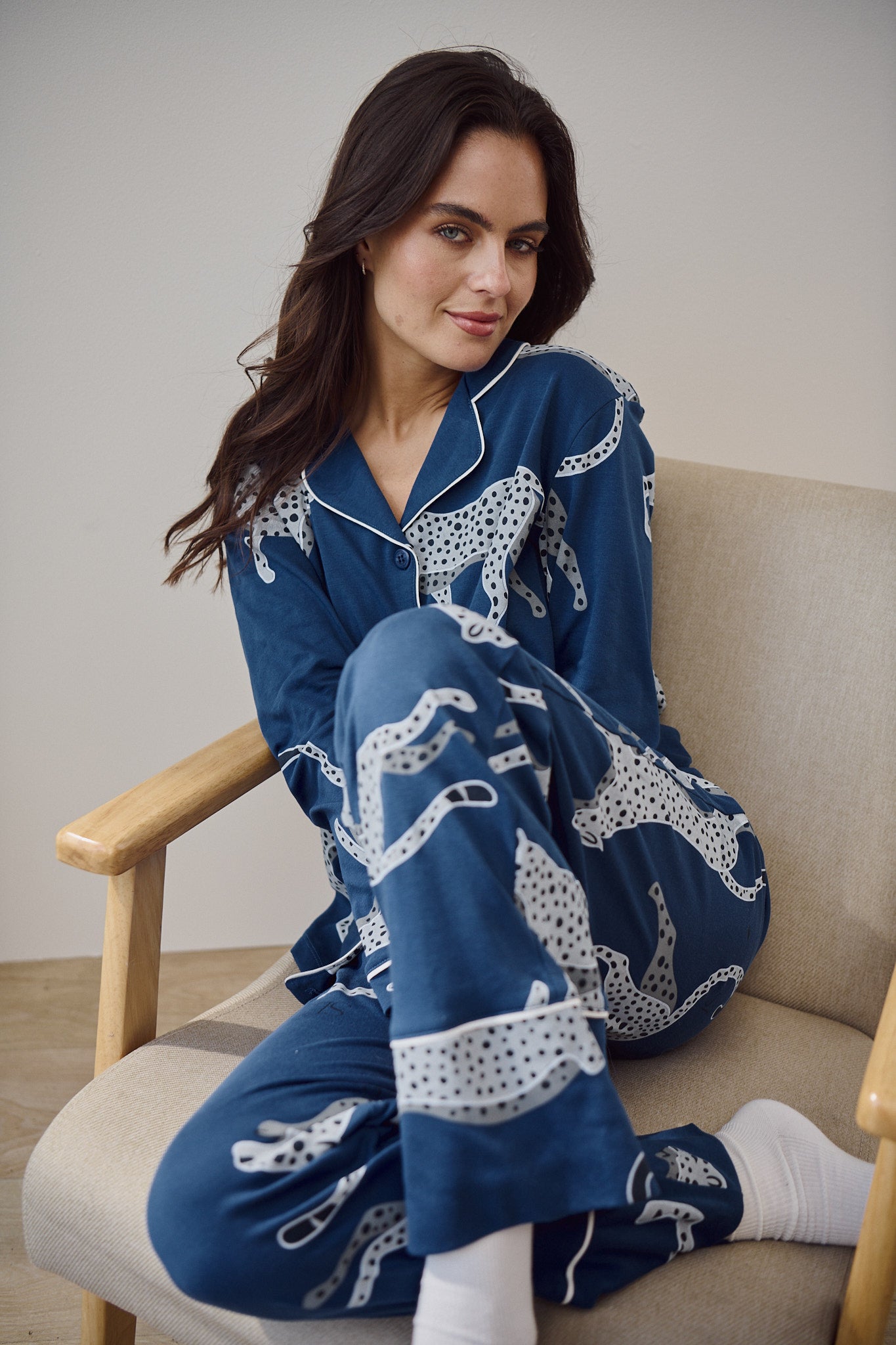 Pima Cotton Pajama Set - Savannah Blue