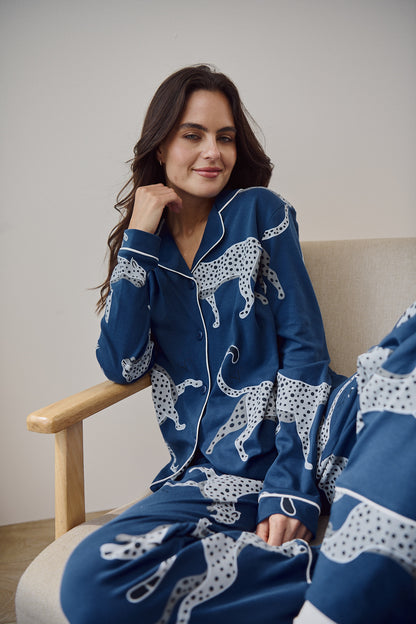 Pima Cotton Pajama Set - Savannah Blue