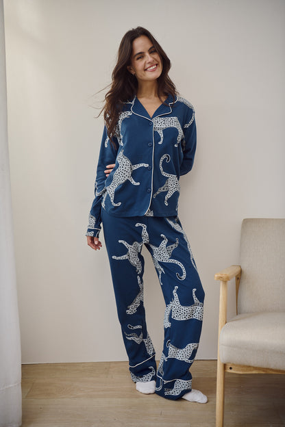 Pima Cotton Pajama Set - Savannah Blue