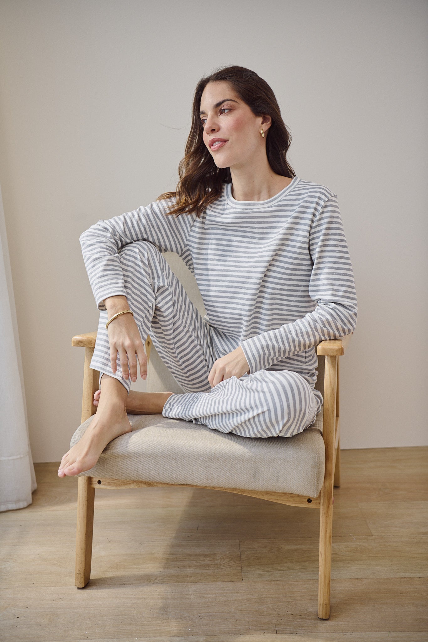 Pima Cotton Pajama Set - Weekend Soft Stripes