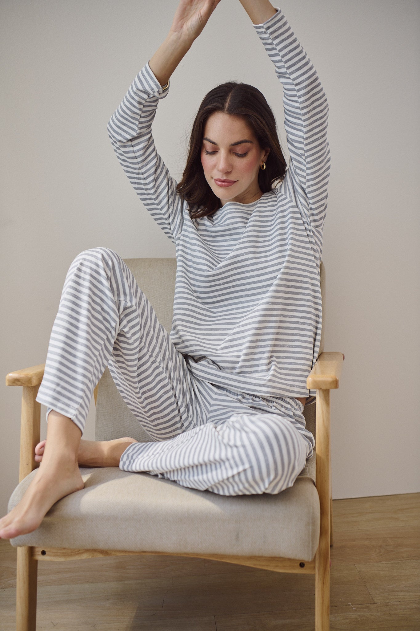 Pima Cotton Pajama Set - Weekend Soft Stripes