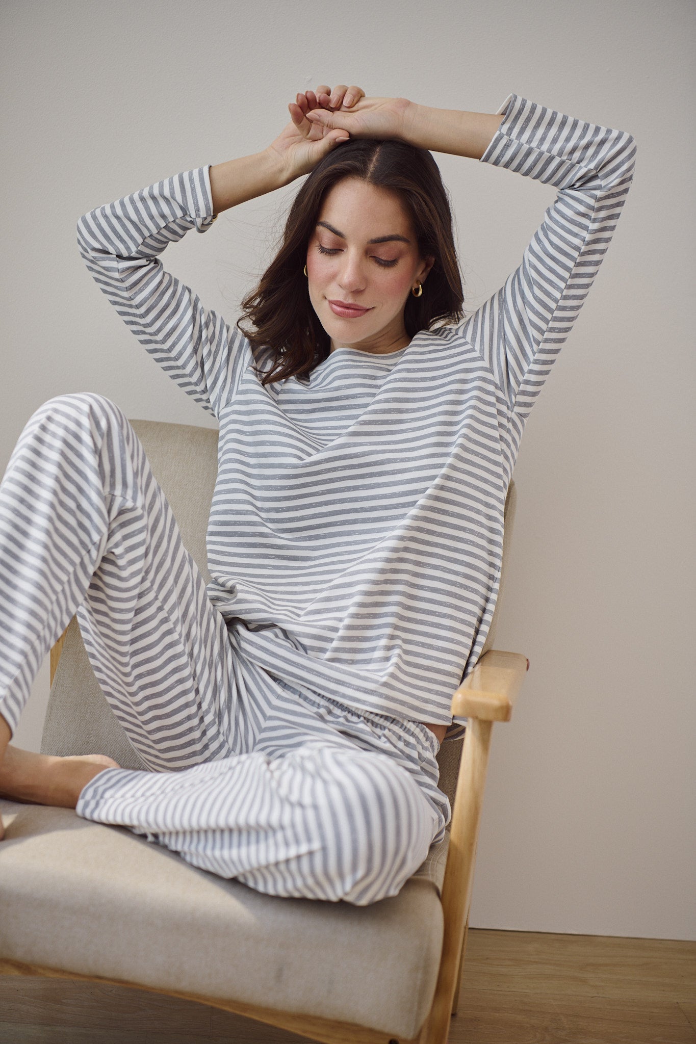 Pima Cotton Pajama Set - Weekend Soft Stripes