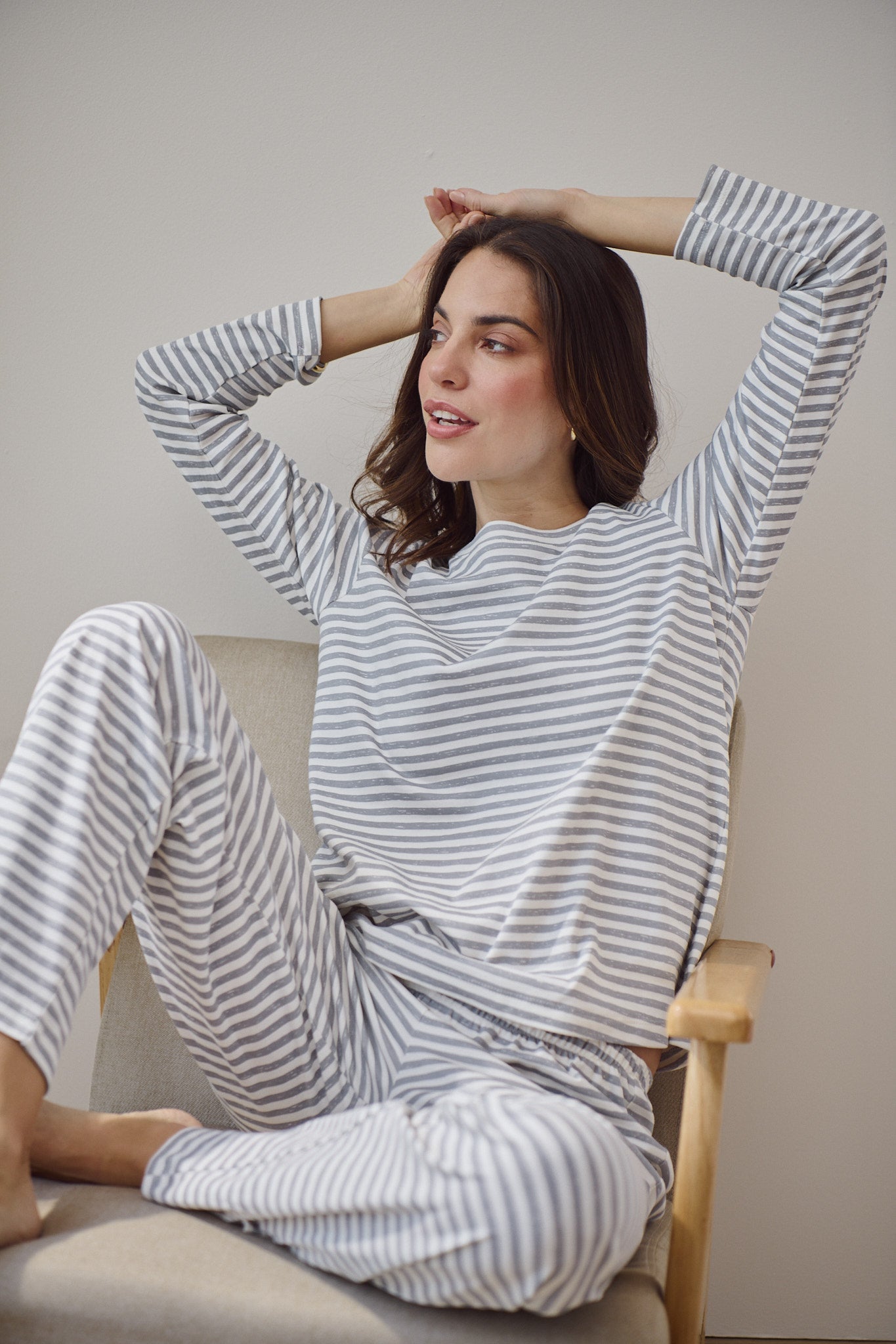 Pima Cotton Pajama Set - Weekend Soft Stripes