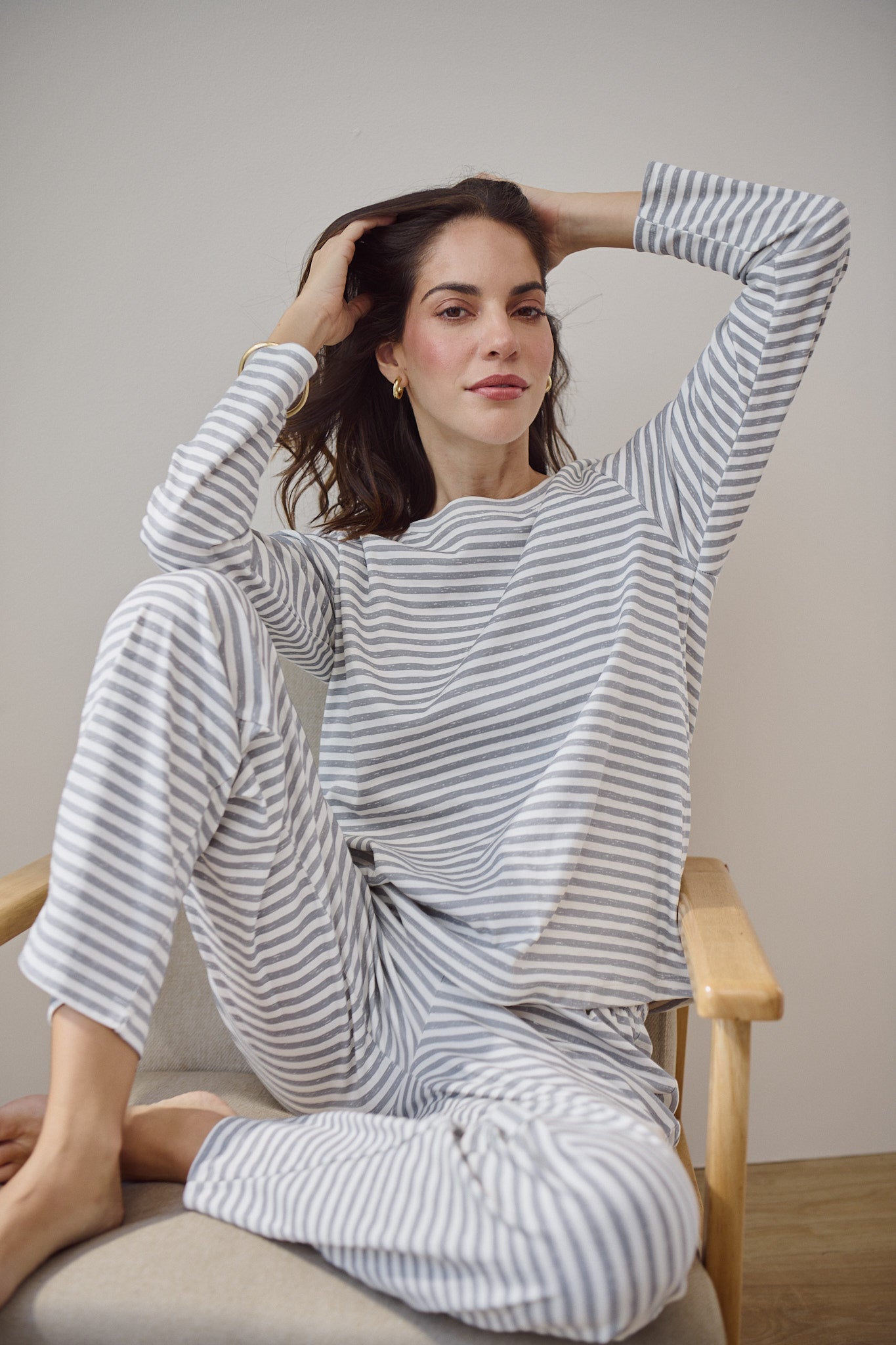 Pima Cotton Pajama Set - Weekend Soft Stripes