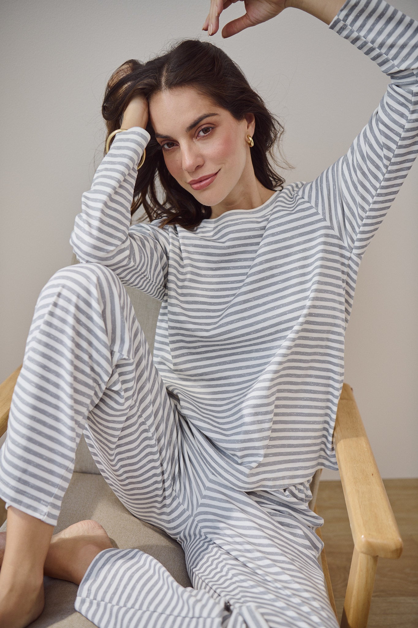 Pima Cotton Pajama Set - Weekend Soft Stripes