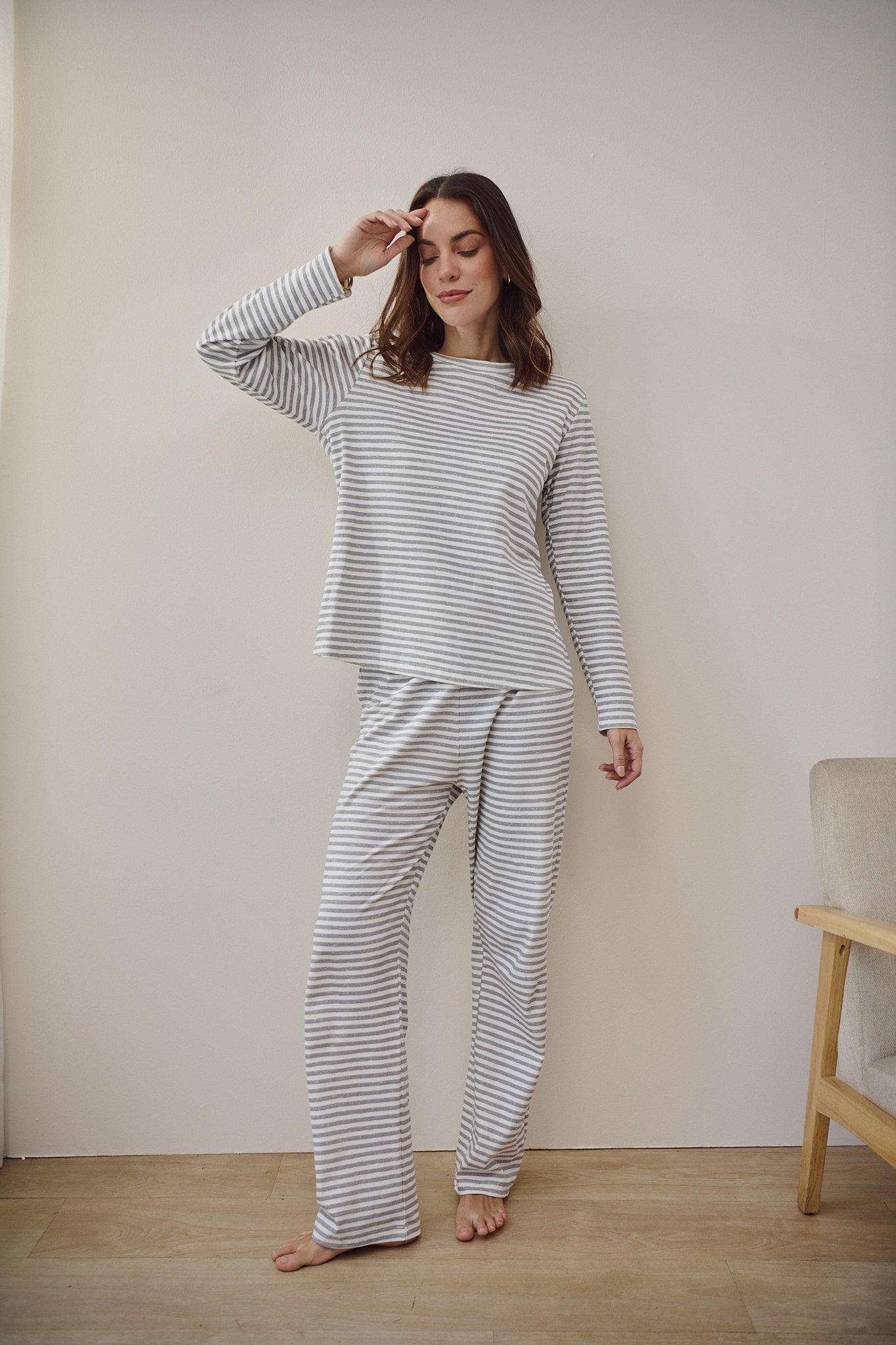 Pima Cotton Pajama Set - Weekend Soft Stripes