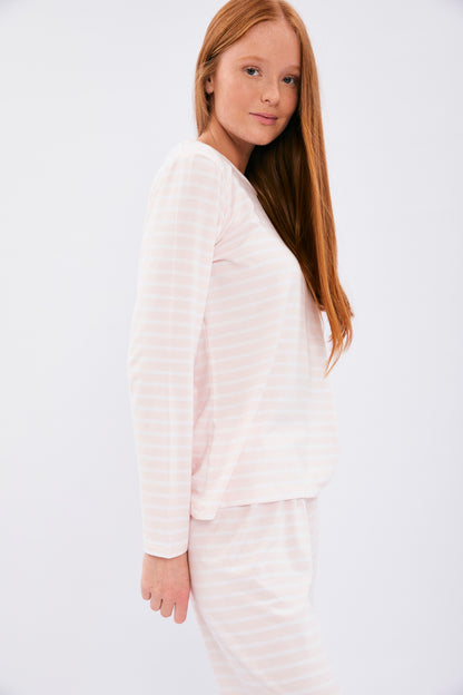 Pima Cotton Pajama Set - Cloudy Stripes