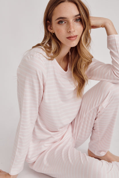 Pima Cotton Pajama Set - Cloudy Stripes