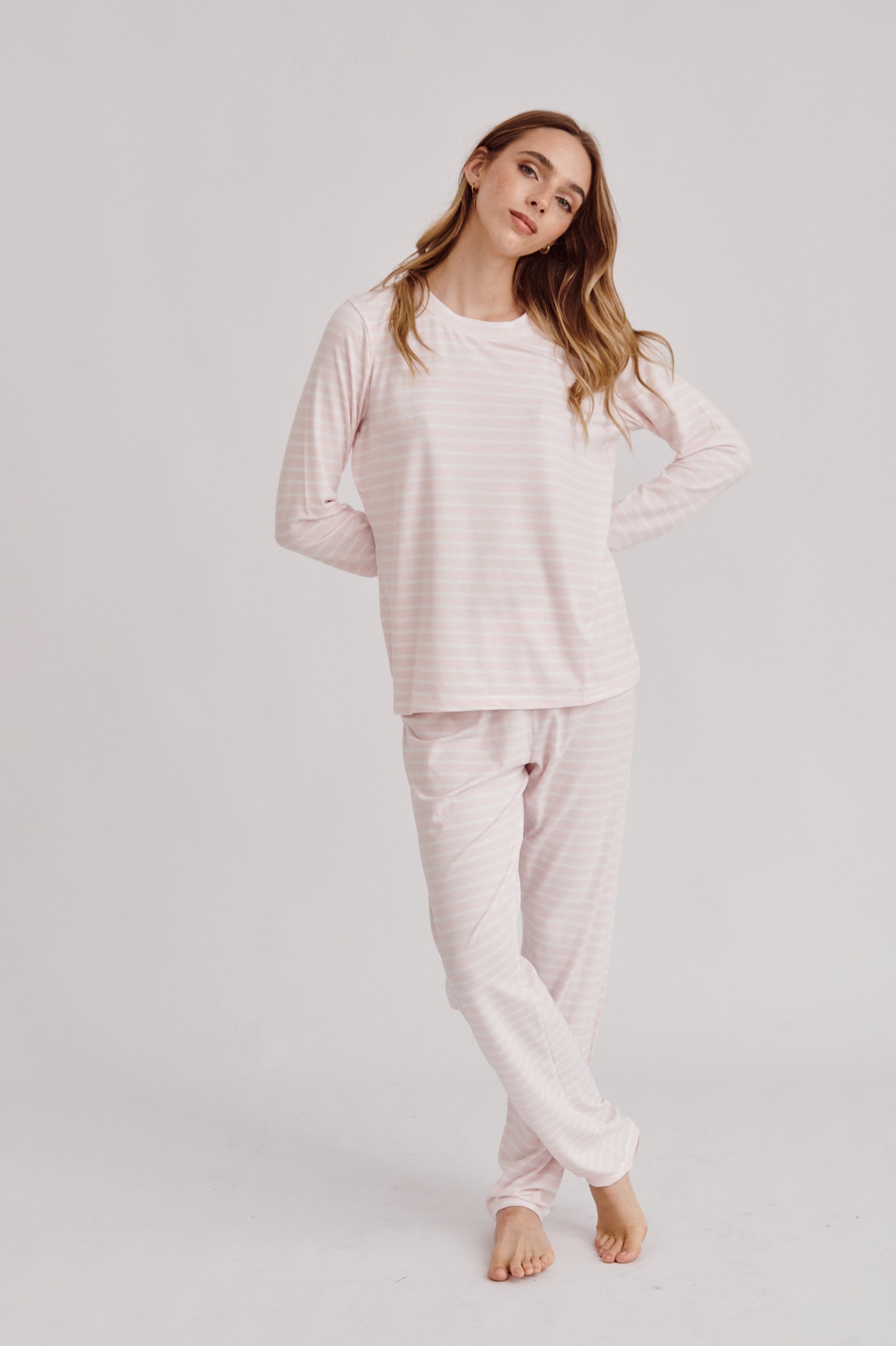 Pima Cotton Pajama Set - Cloudy Stripes