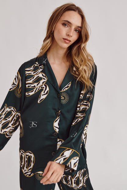 Washable Silk Pajama Set - Silky Snake