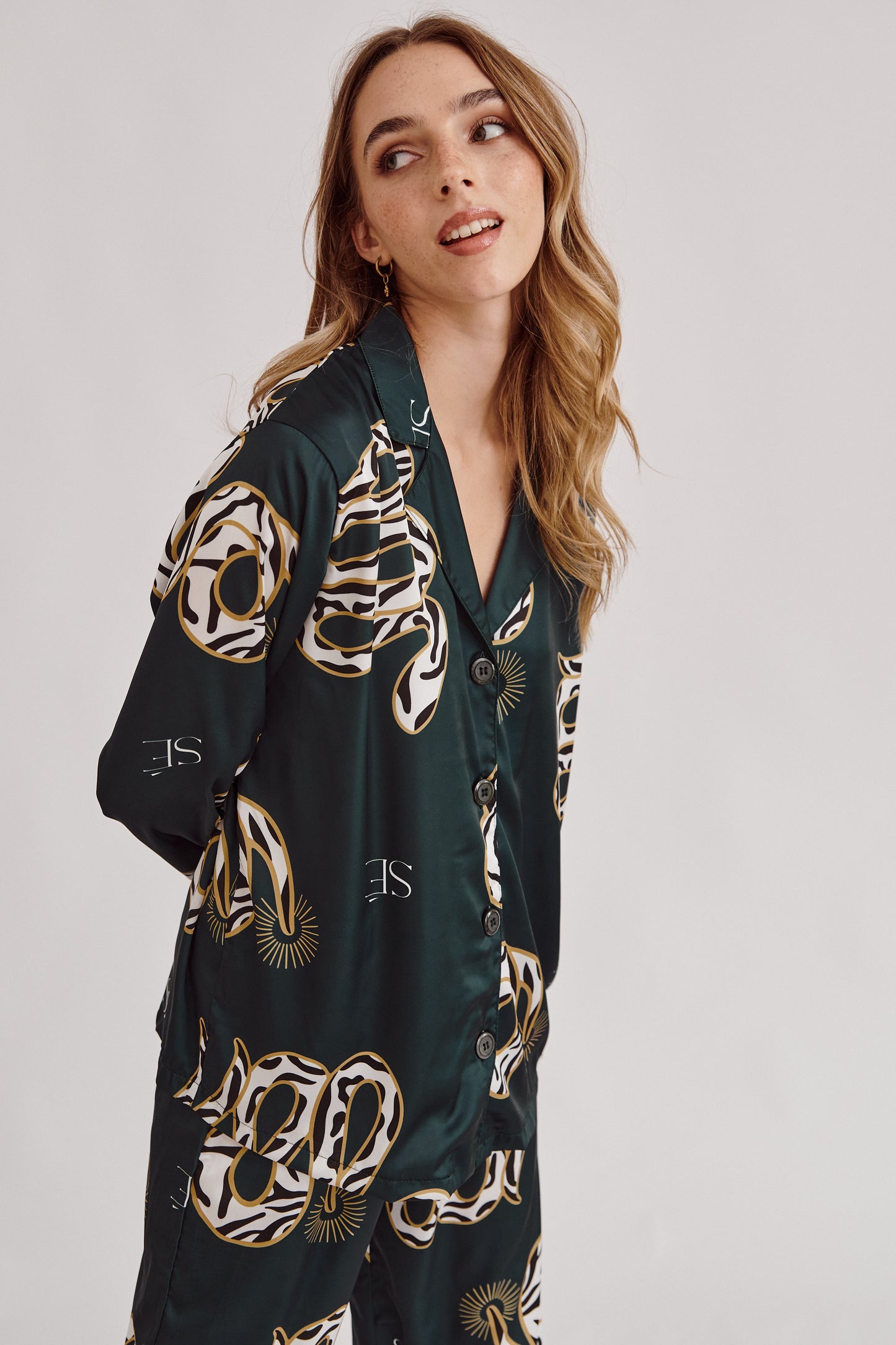 Washable Silk Pajama Set - Silky Snake