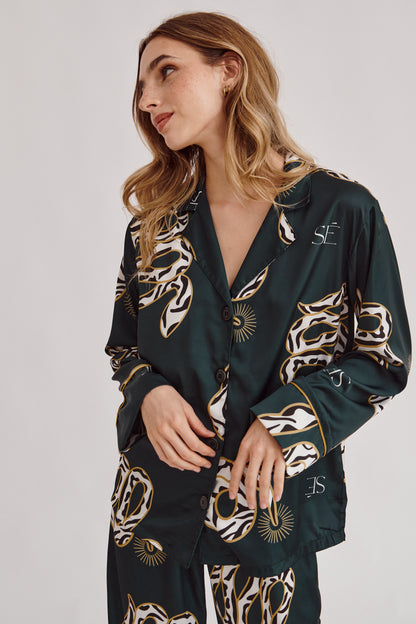 Washable Silk Pajama Set - Silky Snake