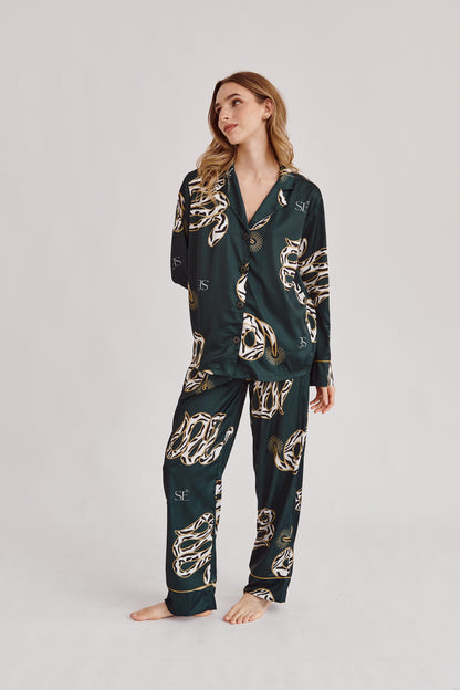 Washable Silk Pajama Set - Silky Snake