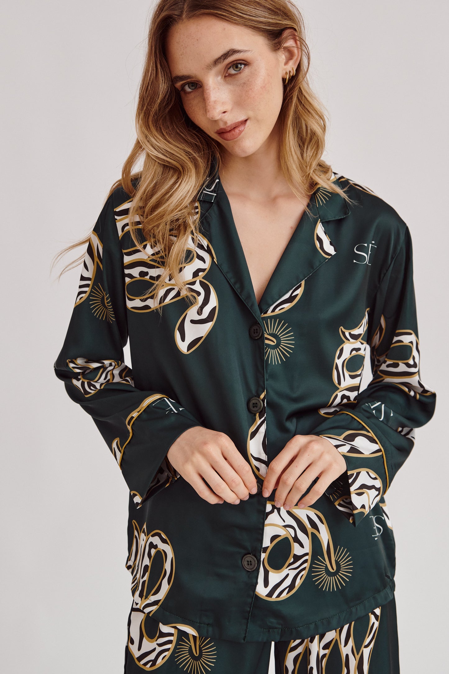 Washable Silk Pajama Set - Silky Snake