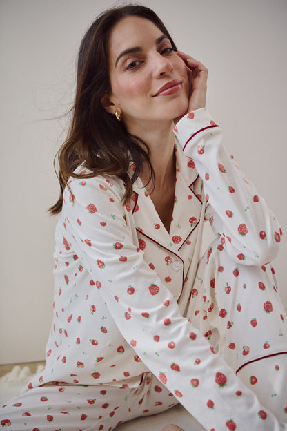 Pima Cotton Pajama Set - Strawberry Fields Forever