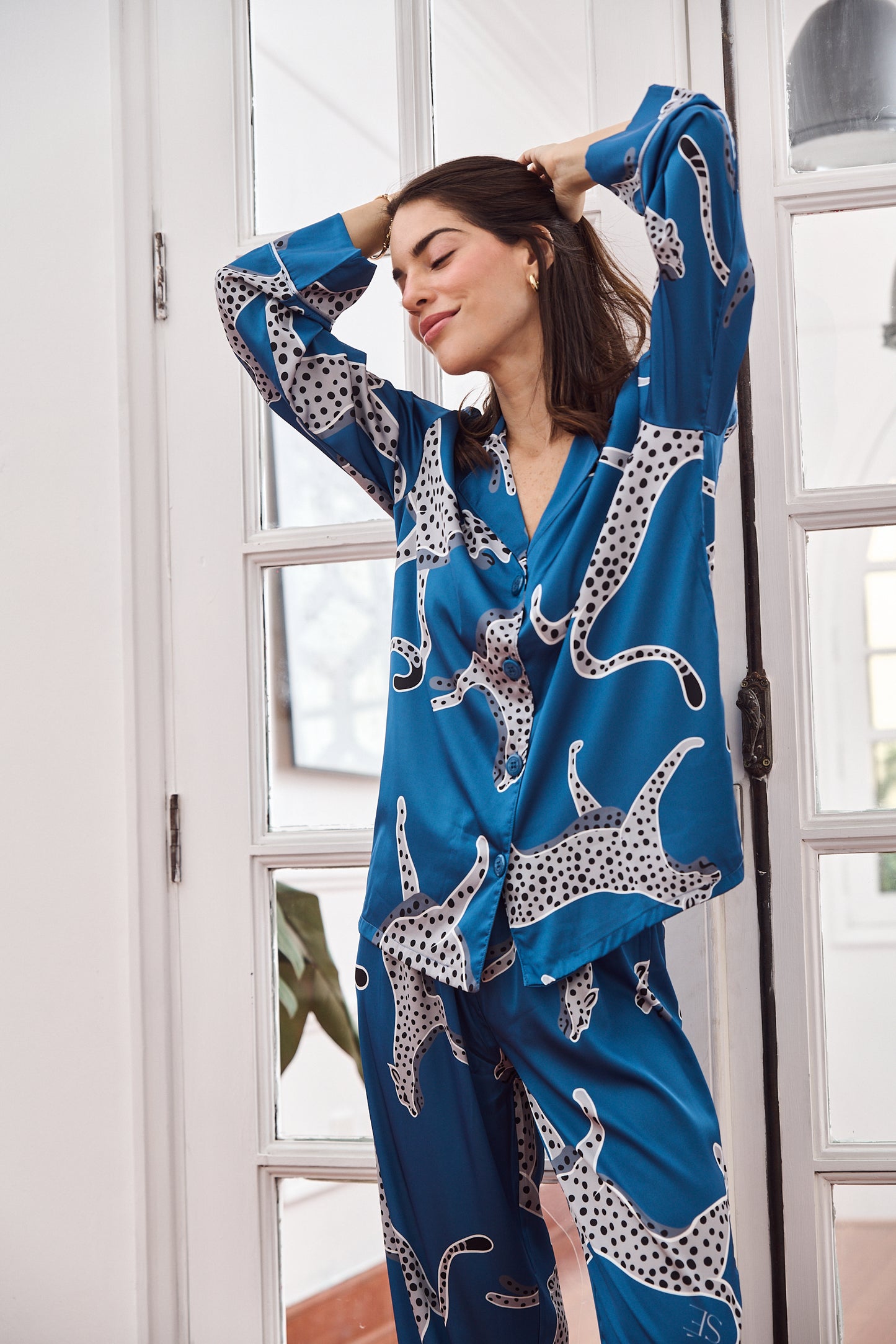 Washable Silk Pajama Set - Savannah Sky