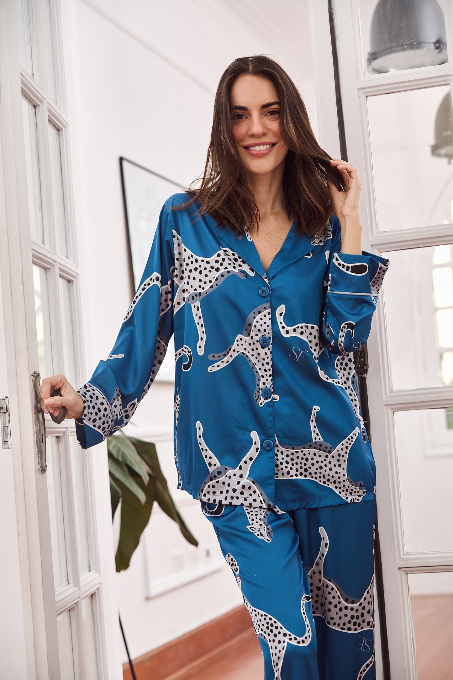 Washable Silk Pajama Set - Savannah Sky