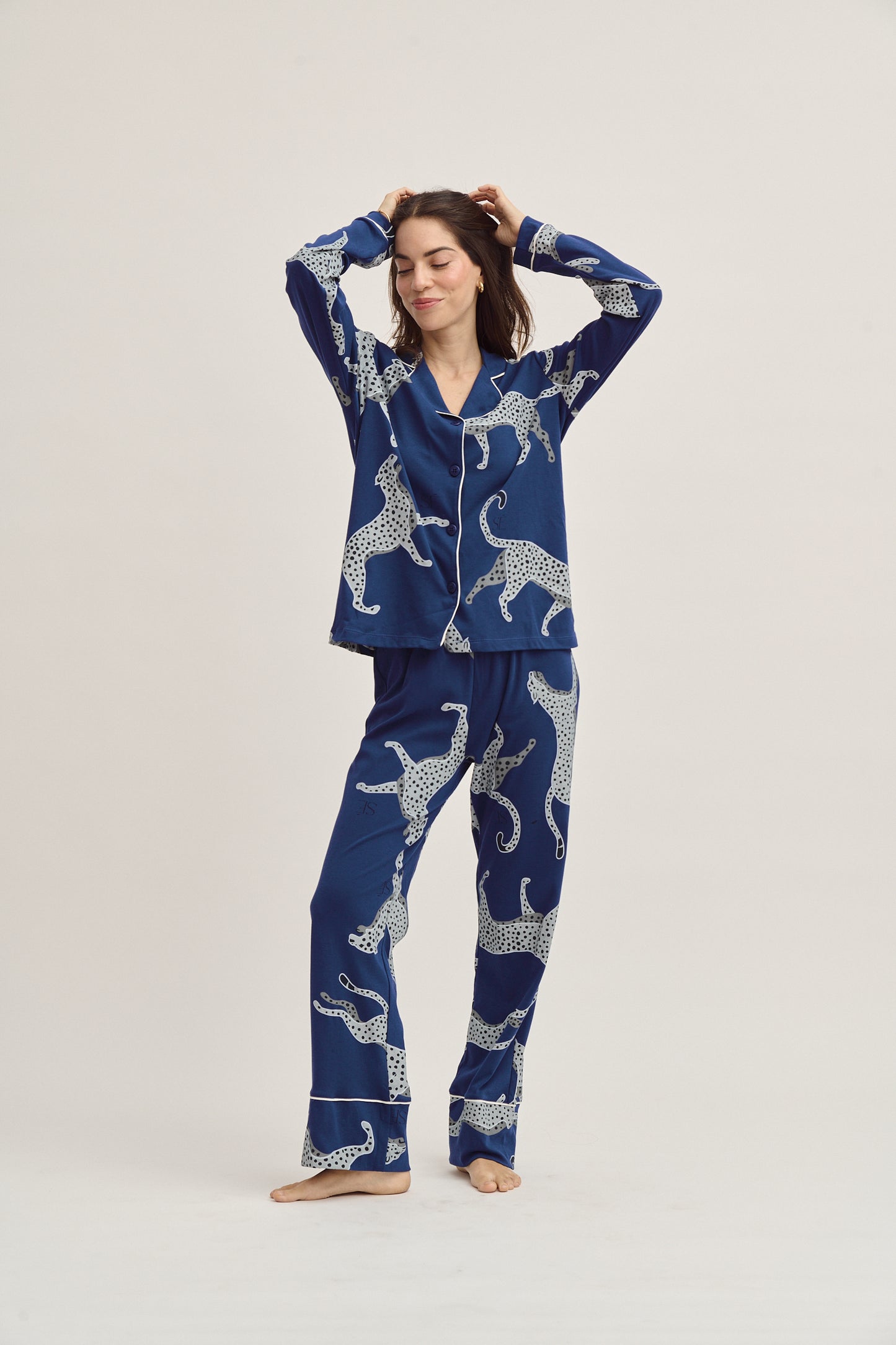 Pima Cotton Pajama Set - Savannah Blue