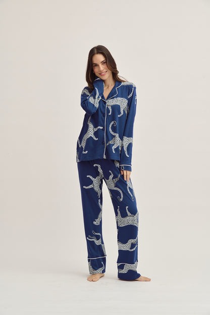 Pima Cotton Pajama Set - Savannah Blue