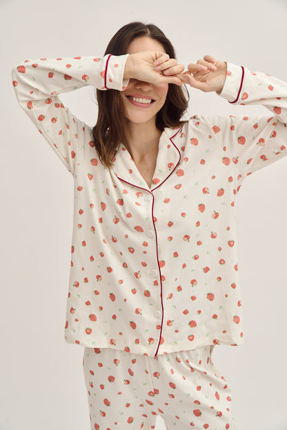 Pima Cotton Pajama Set - Strawberry Fields Forever