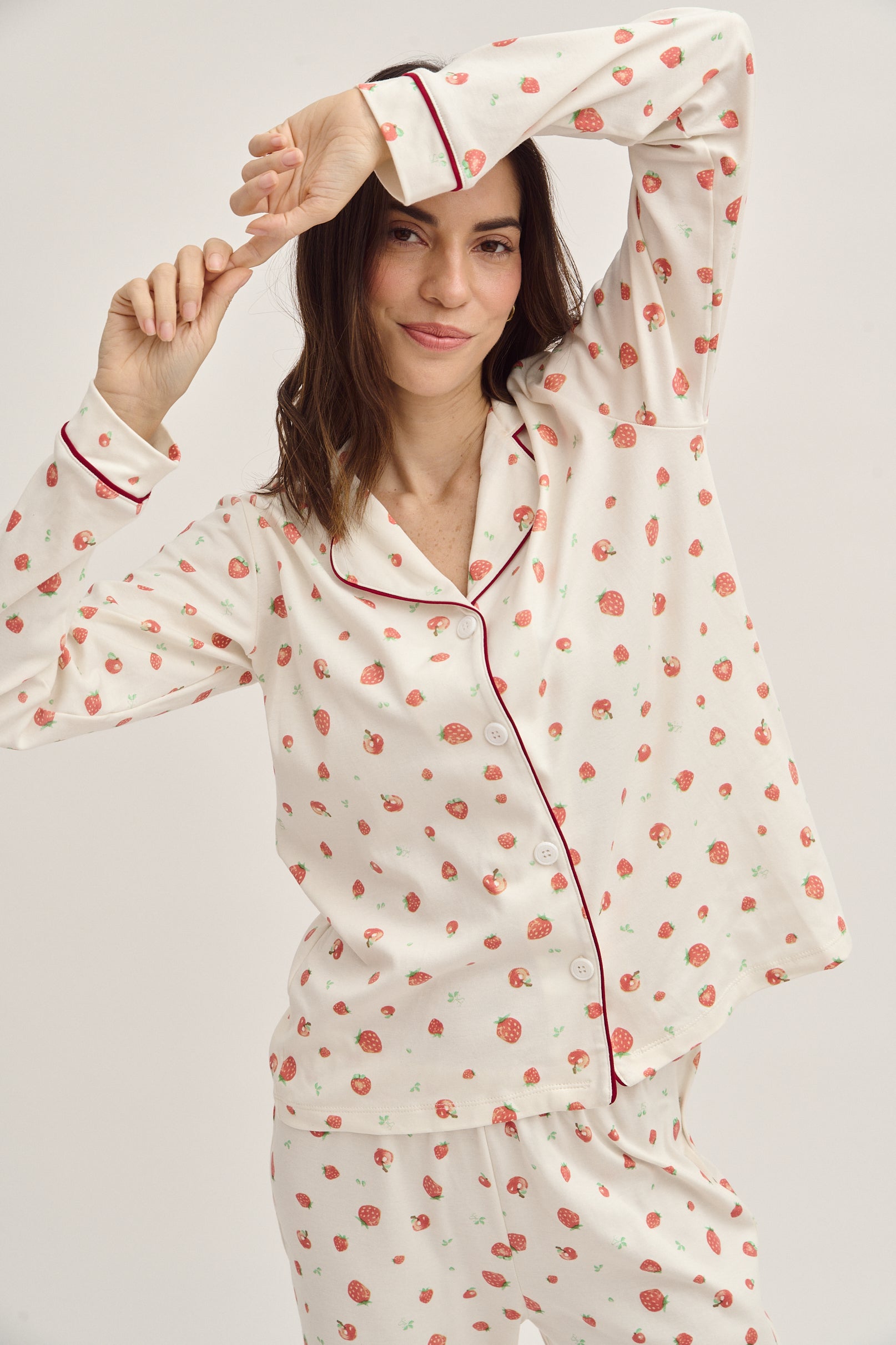 Pima Cotton Pajama Set Strawberry Fields Forever