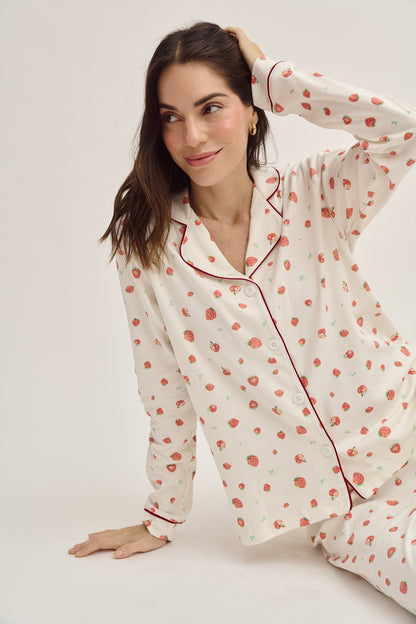 Pima Cotton Pajama Set - Strawberry Fields Forever