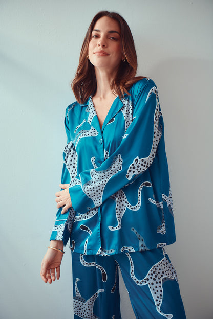 Washable Silk Pajama Set - Savannah Sky