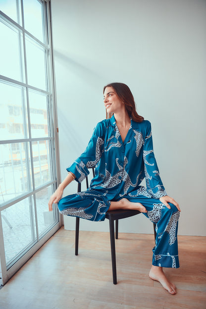 Washable Silk Pajama Set - Savannah Sky