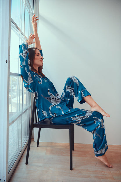 Washable Silk Pajama Set - Savannah Sky