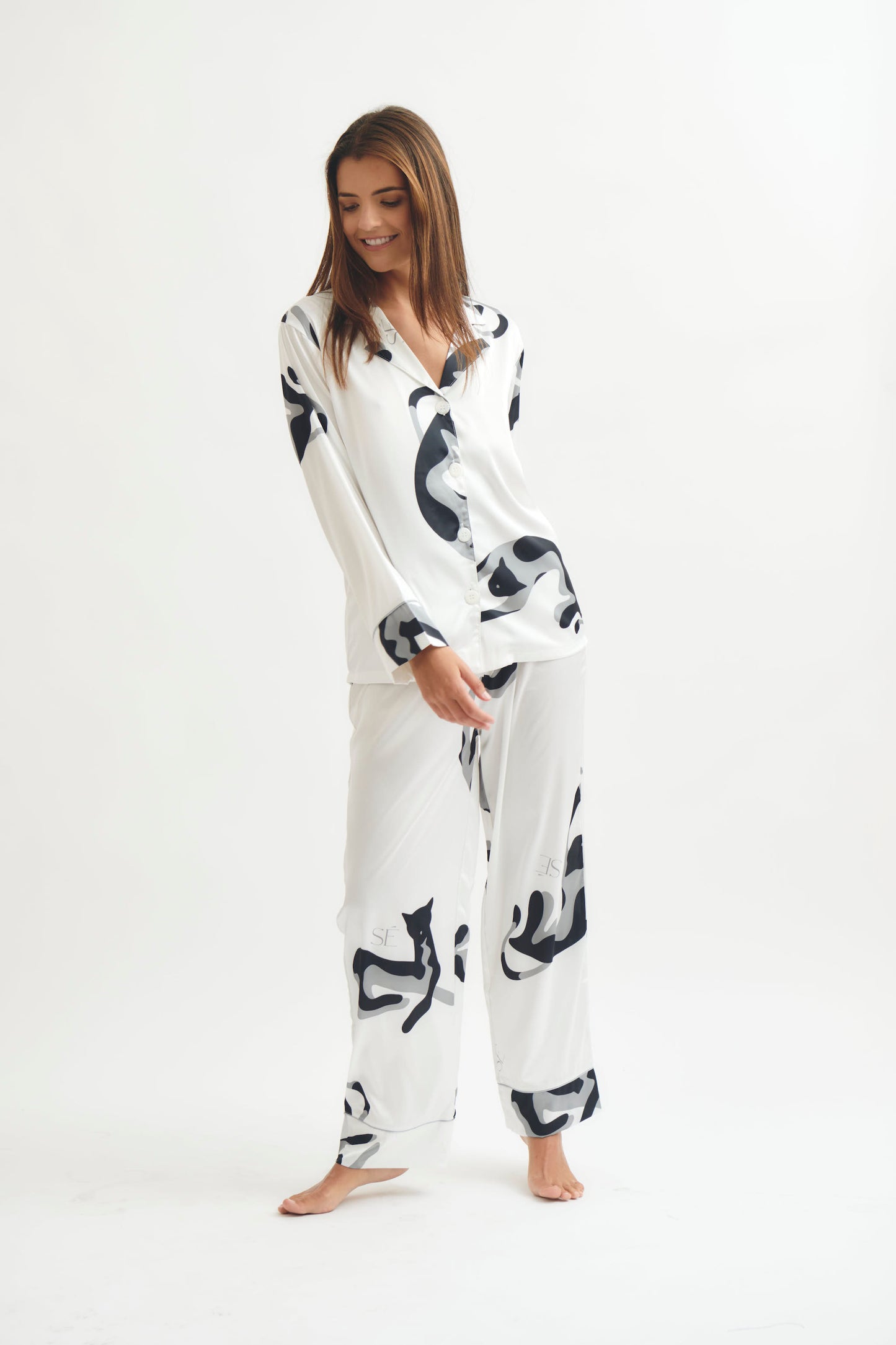 Washable Silk Pajama Set - Lina Pearl