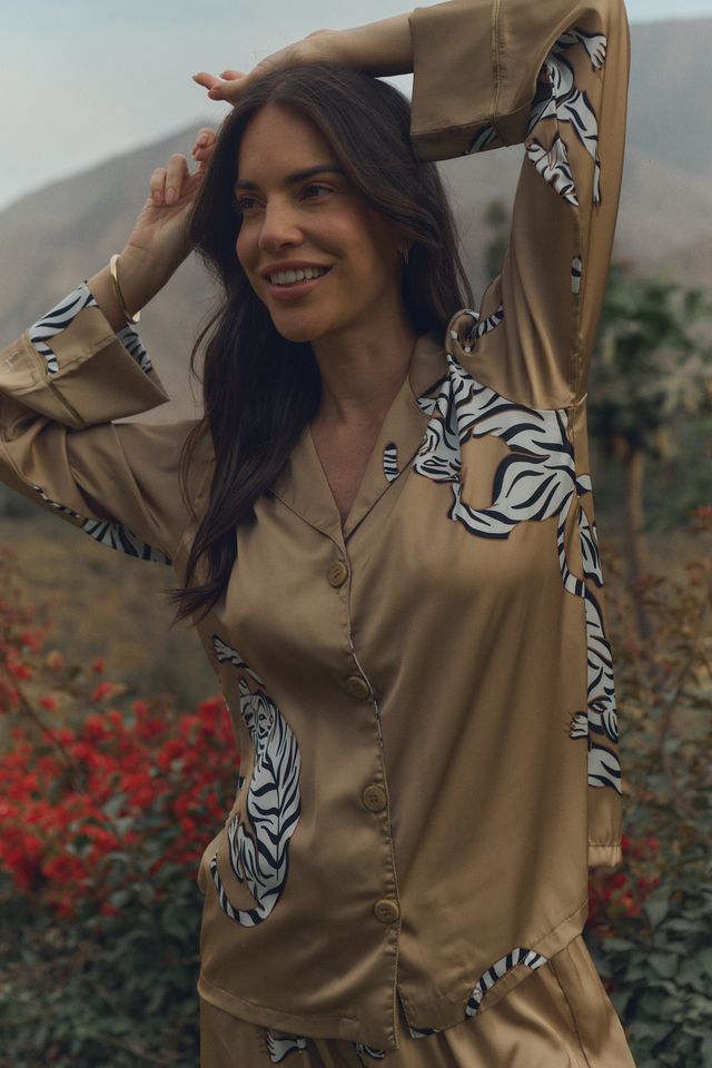 Washable Silk Pajama Set - Kenya Gold