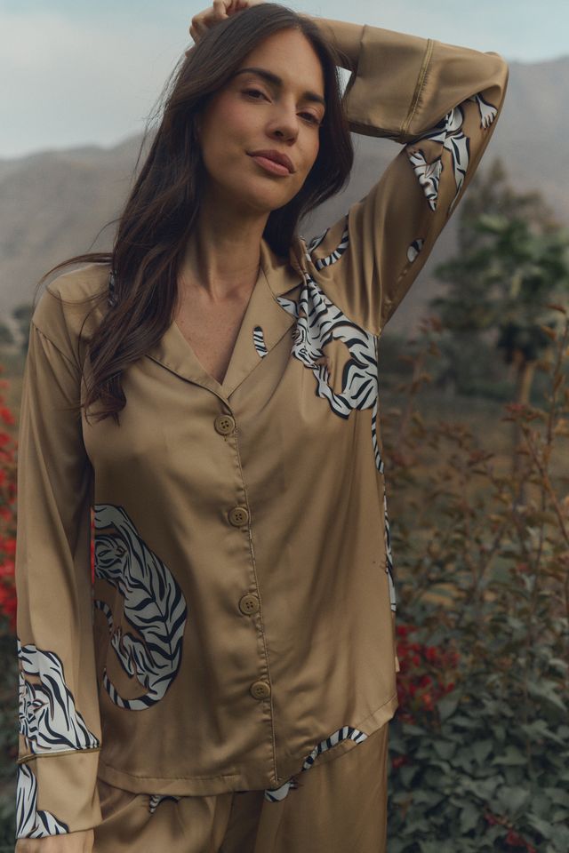 Washable Silk Pajama Set - Kenya Gold