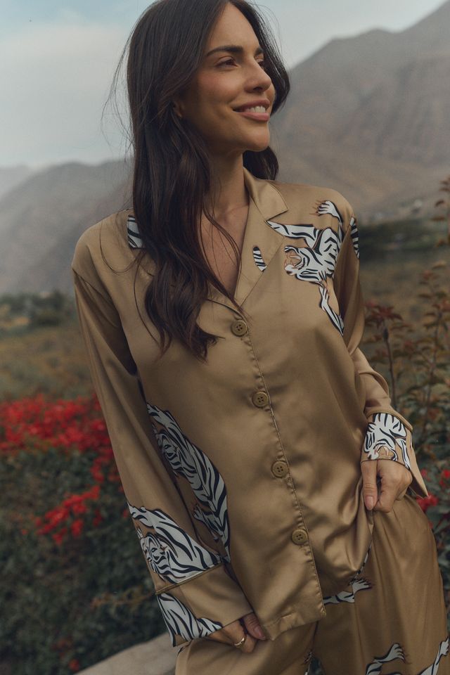 Washable Silk Pajama Set - Kenya Gold