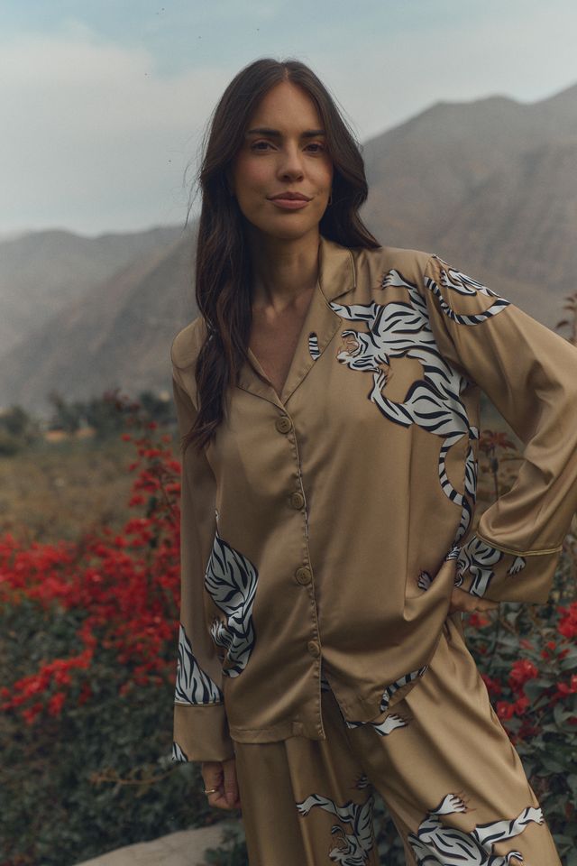 Washable Silk Pajama Set - Kenya Gold