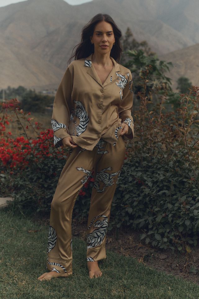 Washable Silk Pajama Set - Kenya Gold